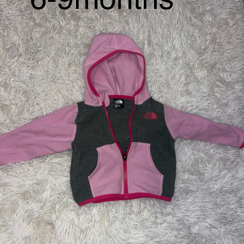 The North Face Pink and Gray Infant Hoodie